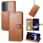 For Motorola Moto Edge 2021  Solid Color Leather Buckle Phone Case(Brown)