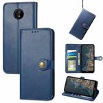 For Nokia G50 Solid Color Leather Buckle Phone Case(Blue)