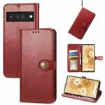 For Google Pixel 6 Pro Solid Color Leather Buckle Phone Case(Red)