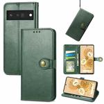 For Google Pixel 6 Solid Color Leather Buckle Phone Case(Green)