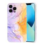 For iPhone 13 Pro Max Laser Marble TPU Phone Case (Purple)