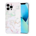 Laser Marble TPU Phone Case For iPhone 13 Pro(White)