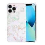 For iPhone 13 Laser Marble TPU Phone Case(White)