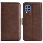 For Samsung Galaxy M22 Dual-side Magnetic Buckle Horizontal Flip Leather Case with Holder & Card Slots & Wallet(Brown)