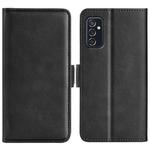 For Samsung Galaxy M52 5G Dual-side Magnetic Buckle Horizontal Flip Leather Case with Holder & Card Slots & Wallet(Black)