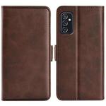 For Samsung Galaxy M52 5G Dual-side Magnetic Buckle Horizontal Flip Leather Case with Holder & Card Slots & Wallet(Brown)