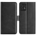 For OPPO Realme 8i Dual-side Magnetic Buckle Horizontal Flip Leather Case with Holder & Card Slots & Wallet(Black)