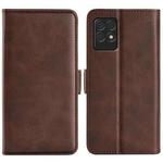 For OPPO Realme 8i Dual-side Magnetic Buckle Horizontal Flip Leather Case with Holder & Card Slots & Wallet(Brown)