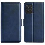 For OPPO Realme 8i Dual-side Magnetic Buckle Horizontal Flip Leather Case with Holder & Card Slots & Wallet(Dark Blue)