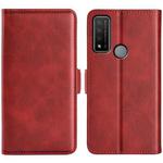 For TCL 20 R 5G  Dual-side Magnetic Buckle Horizontal Flip Phone Leather Case with Holder & Card Slots & Wallet(Red)