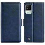 For OPPO Realme Narzo 50i Dual-side Magnetic Buckle Horizontal Flip Leather Case with Holder & Card Slots & Wallet(Dark Blue)