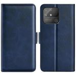 For OPPO Realme Narzo 50A Dual-side Magnetic Buckle Horizontal Flip Leather Case with Holder & Card Slots & Wallet(Dark Blue)