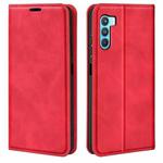 For OPPO K9 Pro Retro-skin Business Magnetic Suction Leather Case with Holder & Card Slots & Wallet(Red)