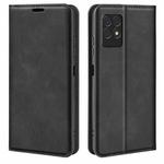 For OPPO Realme 8i Retro-skin Magnetic Suction Leather Case with Holder & Card Slots & Wallet(Black)