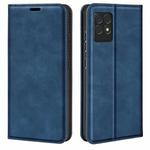 For OPPO Realme 8i Retro-skin Magnetic Suction Leather Case with Holder & Card Slots & Wallet(Dark Blue)