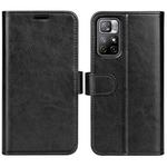 For Xiaomi Redmi Note 11 R64 Texture Single Horizontal Flip Protective Case with Holder & Card Slots & Wallet & Photo Frame(Black)