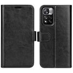 For Xiaomi Redmi Note 11 Pro / Note 11 Pro+ R64 Texture Single Horizontal Flip Protective Case with Holder & Card Slots & Wallet & Photo Frame(Black)