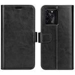 For ZTE Blade V30 R64 Texture Single Horizontal Flip Phone Protective Case with Holder & Card Slots & Wallet& Photo Frame(Black)