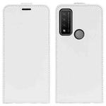 For TCL 20 R 5G R64 Texture Single Vertical Flip Leather Phone Protective Case with Card Slots & Photo Frame(White)
