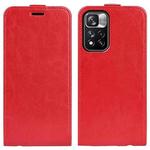 For Xiaomi Redmi Note 11 Pro / Note 11 Pro+ R64 Texture Single Vertical Flip Leather Protective Case with Card Slots & Photo Frame(Red)