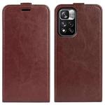 For Xiaomi Redmi Note 11 Pro / Note 11 Pro+ R64 Texture Single Vertical Flip Leather Protective Case with Card Slots & Photo Frame(Brown)