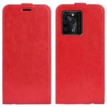 For ZTE Blade V30 R64 Texture Single Vertical Flip Leather Protective Case with Card Slots & Photo Frame(Red)