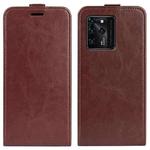 For ZTE Blade V30 R64 Texture Single Vertical Flip Leather Protective Case with Card Slots & Photo Frame(Brown)
