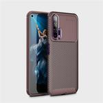 Beetle Series Carbon Fiber Texture Shockproof TPU Case for Huawei Honor 20 Pro(Brown)