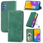 For Samsung Galaxy M52 5G Retro Skin Feel Magnetic Horizontal Flip Leather Case with Holder & Card Slots & Wallet & Photo Frame(Green)