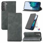 For Samsung Galaxy S22 5G Retro Skin Feel Magnetic Horizontal Flip Leather Case with Holder & Card Slots & Wallet & Photo Frame(Gray)