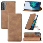 For Samsung Galaxy S22+ 5G Retro Skin Feel Magnetic Horizontal Flip Leather Case with Holder & Card Slots & Wallet & Photo Frame(Brown)