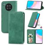 For Huawei nova 8i Retro Skin Feel Magnetic Horizontal Flip Leather Case with Holder & Card Slots & Wallet & Photo Frame(Green)