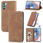 For OPPO  K9 Pro Retro Skin Feel Magnetic Horizontal Flip Leather Case with Holder & Card Slots & Wallet & Photo Frame(Brown)