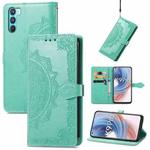 For OPPO  K9 Pro Mandala Flower Embossed Horizontal Flip Leather Case with Holder & Card Slots & Wallet & Lanyard(Green)