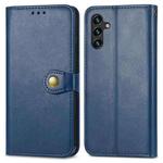 For Samsung Galaxy A13 5G Solid Color Leather Buckle Phone Case(Blue)
