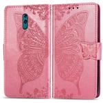 Butterfly Love Flowers Embossing Horizontal Flip Leather Case for OPPO Reno, with Holder & Card Slots & Wallet & Lanyard(Pink)