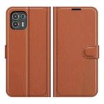 For Motorola Edge 20 lite 5G Litchi Texture Horizontal Flip Phone Protective Case with Holder & Card Slots & Wallet(Brown)