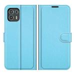 For Motorola Edge 20 lite 5G Litchi Texture Horizontal Flip Phone Protective Case with Holder & Card Slots & Wallet(Blue)