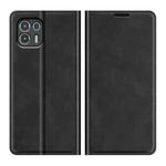 For Motorola Edge 20 lite Retro-skin Business Magnetic Suction Phone Leather Case with Holder & Card Slots & Wallet(Black)