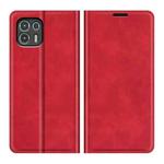 For Motorola Edge 20 lite Retro-skin Business Magnetic Suction Phone Leather Case with Holder & Card Slots & Wallet(Red)