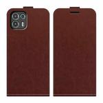 For Motorola Edge 20 lite R64 Texture Single Vertical Flip Leather Phone Protective Case with Card Slots & Photo Frame(Brown)