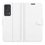 For Motorola Edge 20 Pro 5G Litchi Texture Horizontal Flip Phone Protective Case with Holder & Card Slots & Wallet(White)