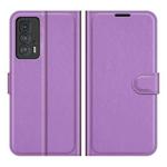 For Motorola Edge 20 Pro 5G Litchi Texture Horizontal Flip Phone Protective Case with Holder & Card Slots & Wallet(Purple)