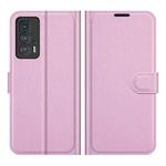 For Motorola Edge 20 Pro 5G Litchi Texture Horizontal Flip Phone Protective Case with Holder & Card Slots & Wallet(Pink)