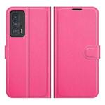 For Motorola Edge 20 Pro 5G Litchi Texture Horizontal Flip Phone Protective Case with Holder & Card Slots & Wallet(Rose red)