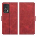 For Motorola Edge 20 Pro 5G Dual-side Magnetic Buckle Horizontal Flip Phone Leather Case with Holder & Card Slots & Wallet(Red)