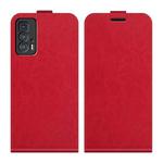 For Motorola Edge 20 Pro R64 Texture Single Vertical Flip Leather Phone Protective Case with Card Slots & Photo Frame(Red)