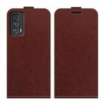 For Motorola Edge 20 Pro R64 Texture Single Vertical Flip Leather Phone Protective Case with Card Slots & Photo Frame(Brown)