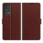 For Motorola Edge 20 Pro R64 Texture Single Horizontal Flip Phone Protective Case with Holder & Card Slots & Wallet& Photo Frame(Brown)