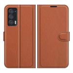 For Motorola Edge 2021 Litchi Texture Horizontal Flip Phone Protective Case with Holder & Card Slots & Wallet(Brown)